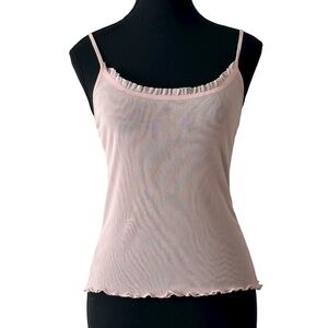 Buffalo David Bitton Light Pink Camisole with Ruffle Edges